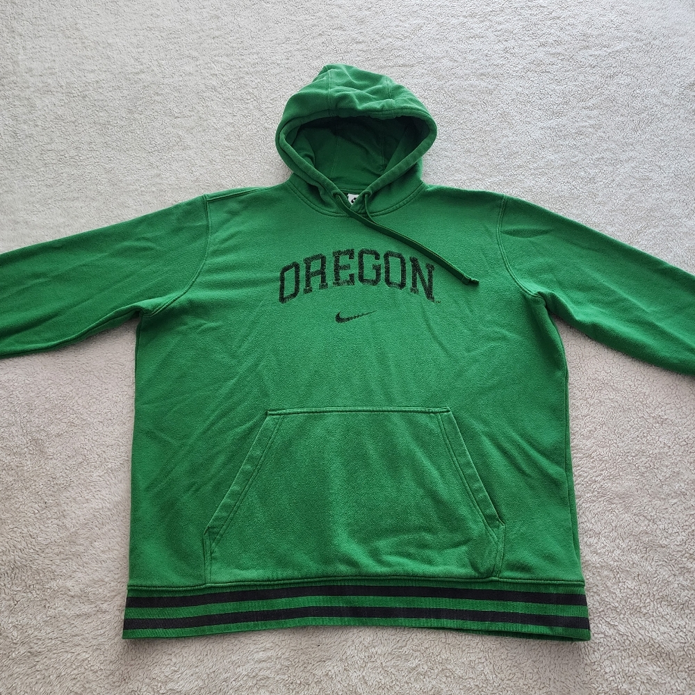 Nike Oregon Ducks College Retro Fleece Hoodie, Men's XL, Pre-owned - Green